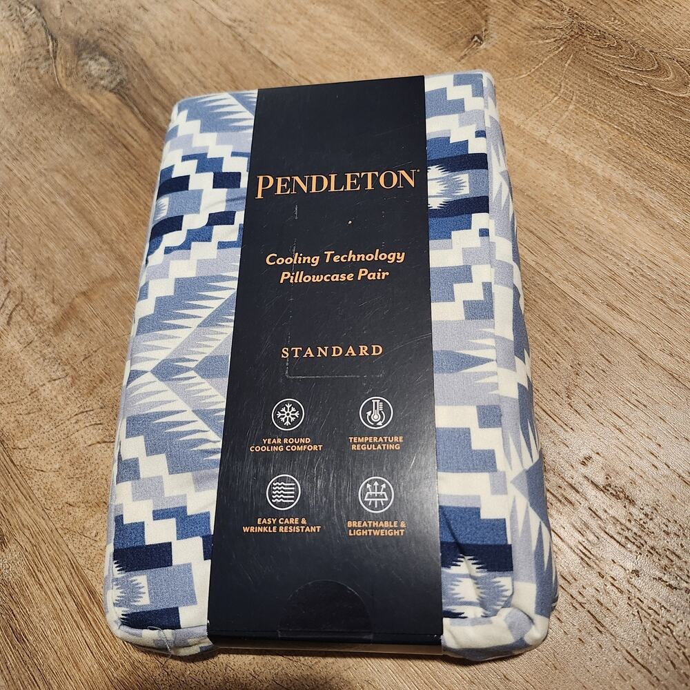 Pendleton Abiquiu Sky Cooling Technology STANDARD Pillowcase Pair Blue Aztec